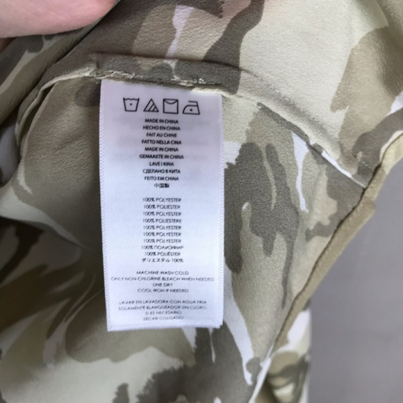 Michael Kors Camouflage Ruffle Front Blouse - Picture 3 of 6